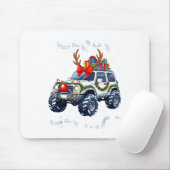 Merry Jeepmas Ugly Light Reindeer Christmas Funny Mousepad (Mit Mouse)