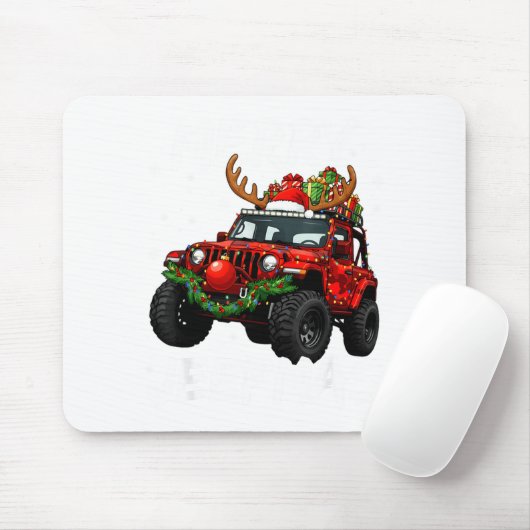 Merry Jeepmas Ugly Light Reindeer Christmas Funny  Mousepad (Mit Mouse)