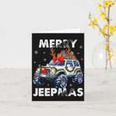 Merry Jeepmas Ugly Light Reindeer Christmas Karte (Gelbe Blume)