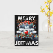 Merry Jeepmas Ugly Light Reindeer Christmas  Karte (Gelbe Blume)
