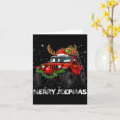 Merry Jeepmas Ugly Light Reindeer Christmas Karte (Gelbe Blume)
