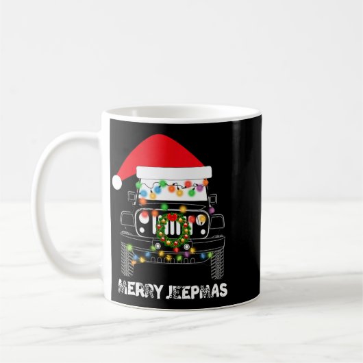 Merry Jeepmas Ugly Light Reindeer Christmas Long S Kaffeetasse (Links)