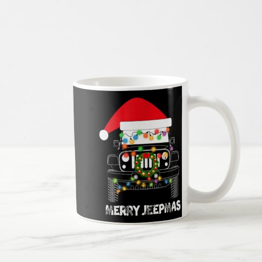 Merry Jeepmas Ugly Light Reindeer Christmas Long S Kaffeetasse (Rechts)