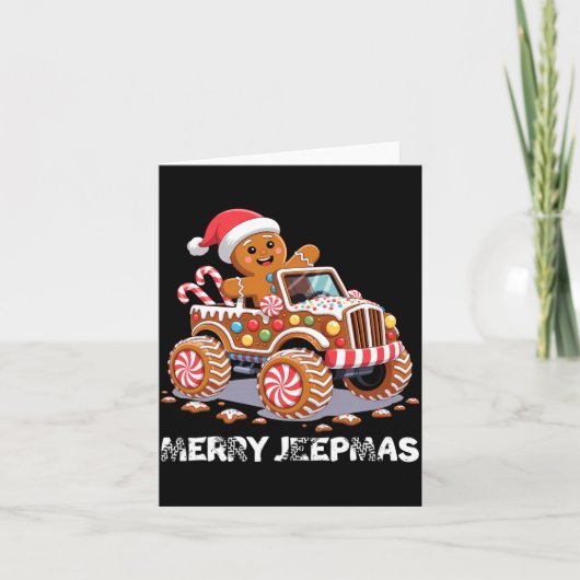 Merry Jeepmas Ugly Light Reindeer Christmas Long S Karte (Vorderseite)