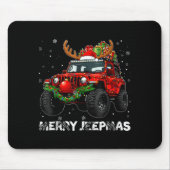 Merry Jeepmas Ugly Light Reindeer Christmas  Mousepad (Vorne)