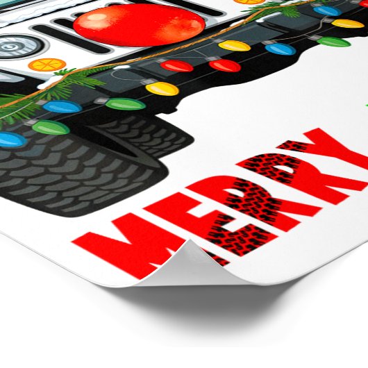 Merry Jeepmas Ugly Light Reindeer Christmas  Poster (Ecke)