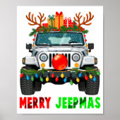 Merry Jeepmas Ugly Light Reindeer Christmas Poster (Vorne)