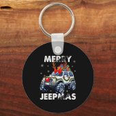 Merry Jeepmas Ugly Light Reindeer Christmas Schlüsselanhänger (Vorderseite)