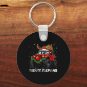 Merry Jeepmas Ugly Light Reindeer Christmas Schlüsselanhänger (Vorderseite)