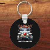 Merry Jeepmas Ugly Light Reindeer Christmas  Schlüsselanhänger (Vorderseite)