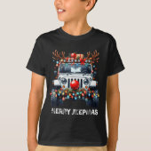 Merry Jeepmas Ugly Light Reindeer Christmas T-Shirt (Vorderseite)