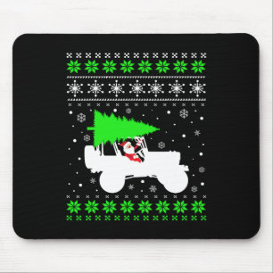 Merry Jeepmas Weihnachtsbaum Santa Funny Ugly Swea Mousepad
