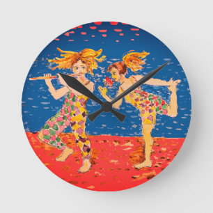 Merry Jesters Runde Wanduhr