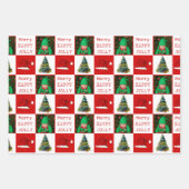 Merry Jolly Christmas Tree Weihnachtsmannmütze Fam Geschenkpapier Set (Vorderseite 2)