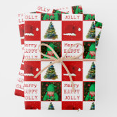 Merry Jolly Christmas Tree Weihnachtsmannmütze Fam Geschenkpapier Set (Beispiel)