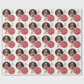 Merry Jolly Custom Photo Holiday Gift Wrap Geschenkpapier (Flach)