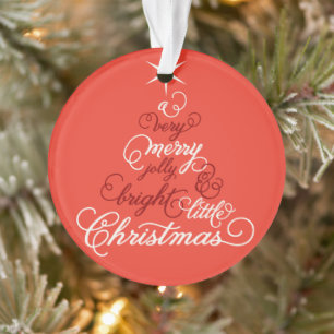 Merry Jolly und helle kleine Weihnachtsbaum Foto Ornament