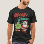 Merry Juana Christmas Funny Santa Srauking Weed St T-Shirt (Vorderseite)