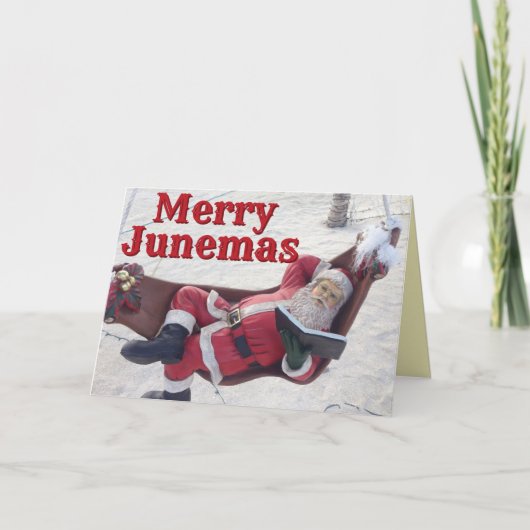 Merry Junemas Santa Card Karte (Vorderseite)