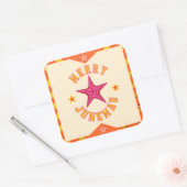 Merry Junemas Tropical Christmas Quadratischer Aufkleber (Umschlag)