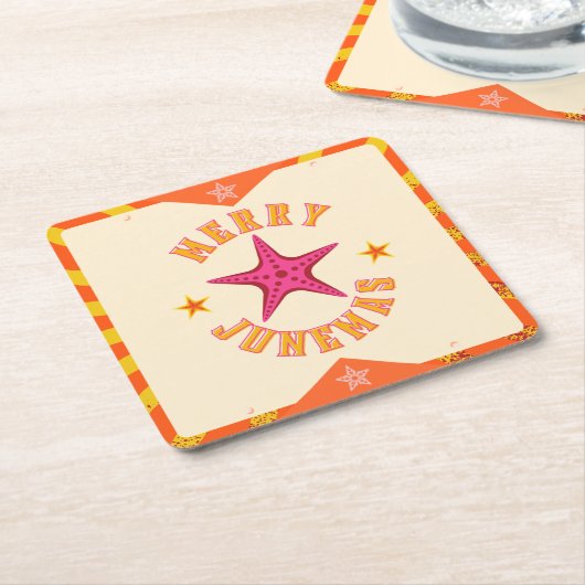 Merry Junemas Tropical Christmas Rechteckiger Pappuntersetzer (angewinkelt)