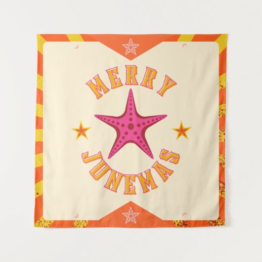 Merry Junemas Tropical Christmas Wandteppich (Vorderseite)