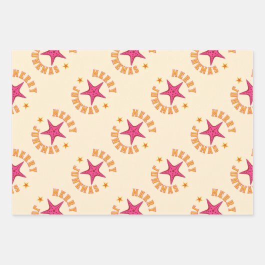 Merry Junemas tropisches Weihnachtsmuster Geschenkpapier Set (Vorderseite 3)