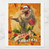 Merry Jurassic Christmas (I) Weinetikett (Einzelnes Label)