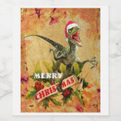 Merry Jurassic Christmas (II) Weinetikett (Einzelnes Label)
