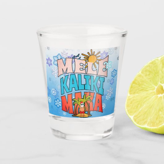 Merry Kalikimaka. Retro Weihnachten, Groovy Xmas Schnapsglas (Vorderseite)