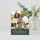 Merry Kariert Holiday Foto Collage Postkarte (Stehend Vorderseite)