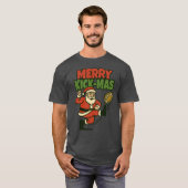 Merry Kick-Mas Funny Christmas Football T-Shirt (Vorne ganz)
