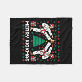 Merry Kickmas Funny Karate Jiu Jitsu Ugly Christma Fleecedecke (Vorderseite (Horizontal))