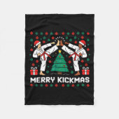 Merry Kickmas Funny Karate Jiu Jitsu Ugly Christma Fleecedecke (Vorderseite)