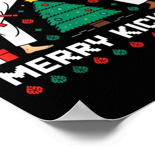 Merry Kickmas Funny Karate Jiu Jitsu Ugly Christma Poster (Ecke)