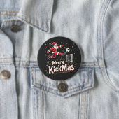 Merry Kickmas Funny Santa Claus Fußballfans Button (Beispiel)