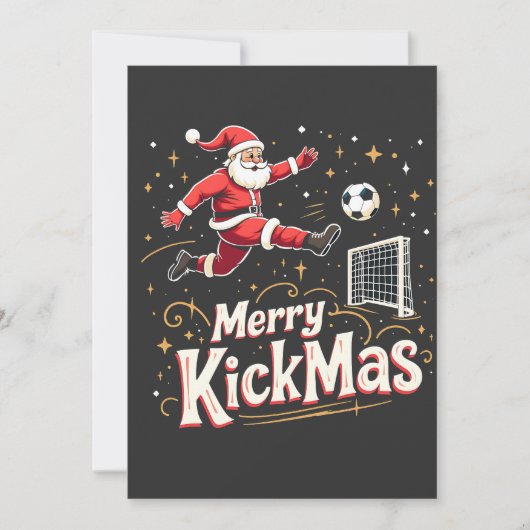 Merry Kickmas Funny Santa Claus Fußballfans Einladung (Vorderseite)