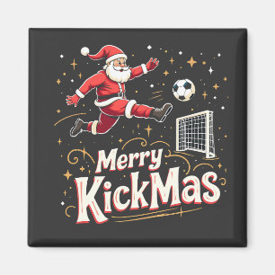 Merry Kickmas Funny Santa Claus Fußballfans Magnet