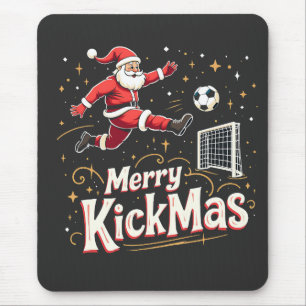 Merry Kickmas Funny Santa Claus Fußballfans Mousepad