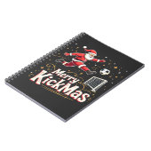 Merry Kickmas Funny Santa Claus Fußballfans Notizblock (Linke Seite)