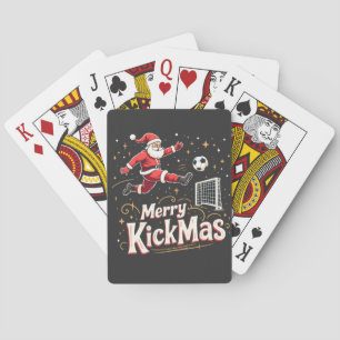 Merry Kickmas Funny Santa Claus Fußballfans Spielkarten