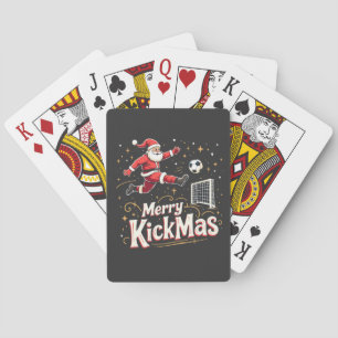 Merry Kickmas Funny Santa Claus Fußballfans Spielkarten