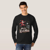Merry Kickmas Funny Santa Claus Fußballfans T-Shirt (Vorne ganz)