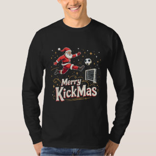 Merry Kickmas Funny Santa Claus Fußballfans T-Shirt