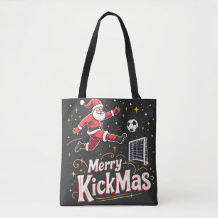 Merry Kickmas Funny Santa Claus Fußballfans Tasche