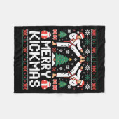 Merry Kickmas Karate Jiu Jitsu Ugly Christmas Desi Fleecedecke (Vorderseite (Horizontal))