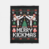 Merry Kickmas Karate Jiu Jitsu Ugly Christmas Desi Fleecedecke (Vorderseite)