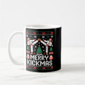 Merry Kickmas Karate Jiu Jitsu Ugly Christmas Desi Kaffeetasse (Links)