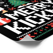 Merry Kickmas Karate Jiu Jitsu Ugly Christmas Desi Poster (Ecke)