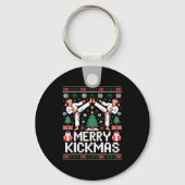 Merry Kickmas Karate Jiu Jitsu Ugly Christmas Desi Schlüsselanhänger (Vorderseite)